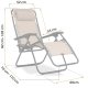 Sofotel Chillwell Folding Garden Lounger with Cushion, Beige