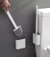 Silicone Toilet Brush and Holder Set Ruhhy 19362, White/Grey