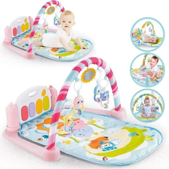 Nicekids Lz-9903 5-in-1 Interaktīvais izglītojošais spēļu paklājiņš ar klavierēm Rozā