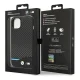 BMW iPhone 14 Plus vāciņš Leather Carbon, melns
