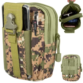 Тактический военный подсумок MOLLE на пояс, цифровой камуфляж