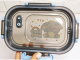 Bento Lunch Box with 3 Compartments and Utensils, Leak-Proof Meal Prep Container, blue