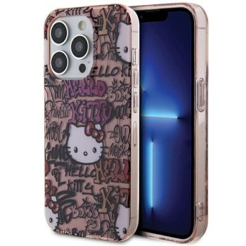 Apple iPhone 15 Pro Max 6.7'' Hello Kitty IML Tags Graffiti Cover Case, Pink | Telefona Maciņš Vāciņš Apvalks...