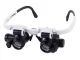 Pulksteņmeistara lupas brilles ar LED apgaismojumu 8x 23x, baltas-melnas