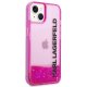 Karl Lagerfeld Liquid Glitter Elong vāciņš iPhone 14 Plus Rozā