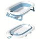 Folding Newborn Baby Silicone Bath Tub with Thermometer 76x47х21cm, Blue