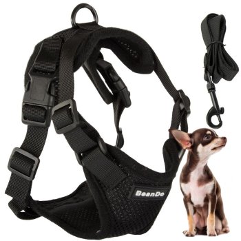 Pressure-Free Harness with Leash for Small Dogs, Size S, Black