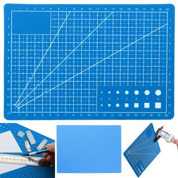 Self-healing cutting mat for model making A5, 15x22 cm, blue