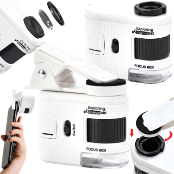 Компактный микроскоп для телефона 80x Zoom с LED и UV подсветкой