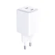 Сетевое зарядное устройство 3mk Hyper Charger 45W 2x USB-C GaN, белое