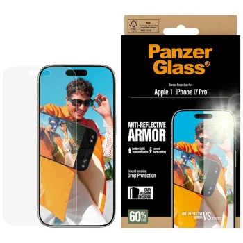 PanzerGlass Armor Anti-Reflective EasyAligner rūdītais stikls iPhone 17 Pro | Tempered Glass Screen Protector