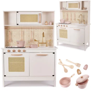 Children Kids Toy Wooden Kitchen With Accessories, 100cm (Various variations)