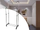 Mobile Clothing Rack with Double Rail and Shelf, 165 cm