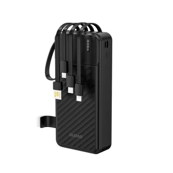Dudao K11 Pro ārējais akumulators 20000mAh ar iebūvētiem kabeļiem, melns