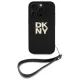 DKNY iPhone 16 Pro Max Case Wrist Strap Stock Logo, Black
