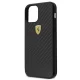 Ferrari iPhone 12 mini vāciņš On Track Real Carbon, melns