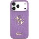 Guess iPhone 17 Pro Max vāciņš Fixed Glitter Big 4G, violets