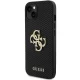 Apple iPhone 15 6.1\'\' Guess Leather Perforated 4G Glitter Logo Case Cover, Black