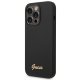 Apple iPhone 14 Pro 6.1\'\' Guess Silicone Vintage Gold Logo Case Cover (GUHCP14LSLSMK), Black