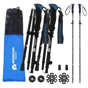 4Fizjo 1031 PRO+ Mountain Goat saliekamās nūjošanas nūjas, zilas