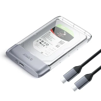 Orico TX25C3 2.5" HDD/SSD USB-C diska ietvars, caurspīdīgs