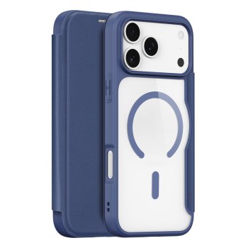 Чехол-книжка Dux Ducis Skin X Pro для iPhone 17 Pro, MagSafe, синий