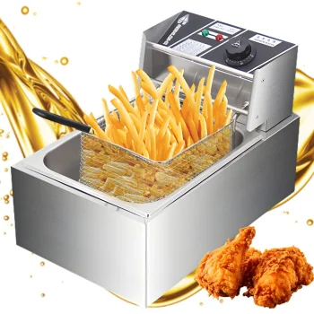 Electric Deep Fryer 6L 2500W, Commercial Grade Stainless Steel Fryer for Home Use