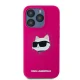 Karl Lagerfeld iPhone 15 Pro Max vāciņš Silicone Choupette Head MagSafe, rozā