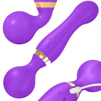 Electric Handheld Body Massager for Deep Muscle Relaxation, 20 Modes, Purple