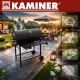 Угольный садовый гриль с крышкой 108x67x96cm Kaminer, черный