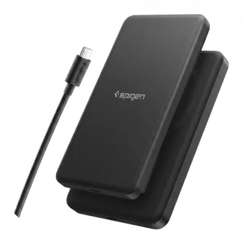 Spigen Essential EA2205MQ 5000mAh 22.5W Qi2 ārējais akumulators, melns