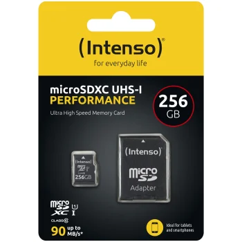 Карта памяти Intenso microSDXC 256GB UHS-I U1 Performance с SD-адаптером