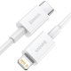 Baseus Superior Series Cable USB Type C to Apple iPhone Lightning, 20W, PD, 1m, White | Lādētājvads Datu Pārraides...