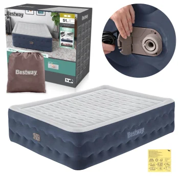 Надувной матрас Bestway 6716P со встроенным насосом, 203x152x51 см
