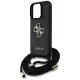 Guess iPhone 16 Pro Max vāciņš 4G Big Logo Cord Stap Crossbody, melns