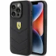 Ferrari iPhone 15 Pro vāciņš Quilted Metal Logo, melns