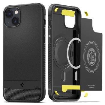 Apple iPhone 14 6.1'' Spigen Rugged Mag Magsafe Armor Case Cover, Black | Чехол Кейс Бампер...