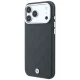 Чехол BMW Sign Deboss Quilted Metal Logo MagSafe для iPhone 18 Pro / 17 Pro, темно-серый