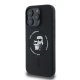 Karl Lagerfeld silikona vāciņš ar Karl & Choupette galviņām, gredzenu un MagSafe iPhone 16 Pro Max — melns |...