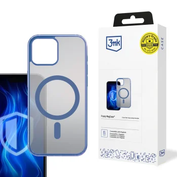 3Mk Protection Frosty MagCase for Apple iPhone 14, Blue/Transparent