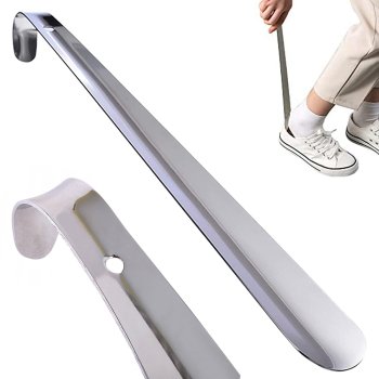 Metāla Apavu Karote Mēlīte Lāpstiņa ar Āķi, 52 cm | Shoe Spoon Horn Tongue Metal with Hook