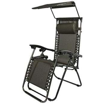 Zero Gravity Chair with Canopy and Side Table for Patio and Outdoors
