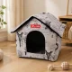Collapsible Pet House Bed for Dogs and Cats L, Beige