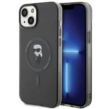 Чехол Karl Lagerfeld для iPhone 15 Plus IML Ikonik MagSafe, черный