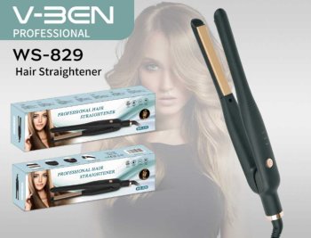 Ceramic Hair Straightener Flat Iron, 3 Temp Modes, 360° Cord, Black