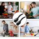 Silicone kitchen spatula with tongs function, black