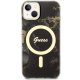 Guess iPhone 14 vāciņš IML Golden Marble MagSafe, melns