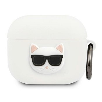 Karl Lagerfeld KLACA3SILCHWH AirPods 3 cover white Silicone Choupette