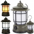 Rechargeable LED Camping Lantern with Hook, Outdoor, USB, Khaki