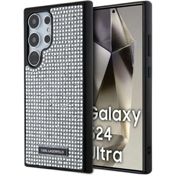 Samsung Galaxy S24 Ultra (SM-S928) Karl Lagerfeld Rhinestone Metal Logo Case Cover, Silver | Telefona Maciņš Vāks...